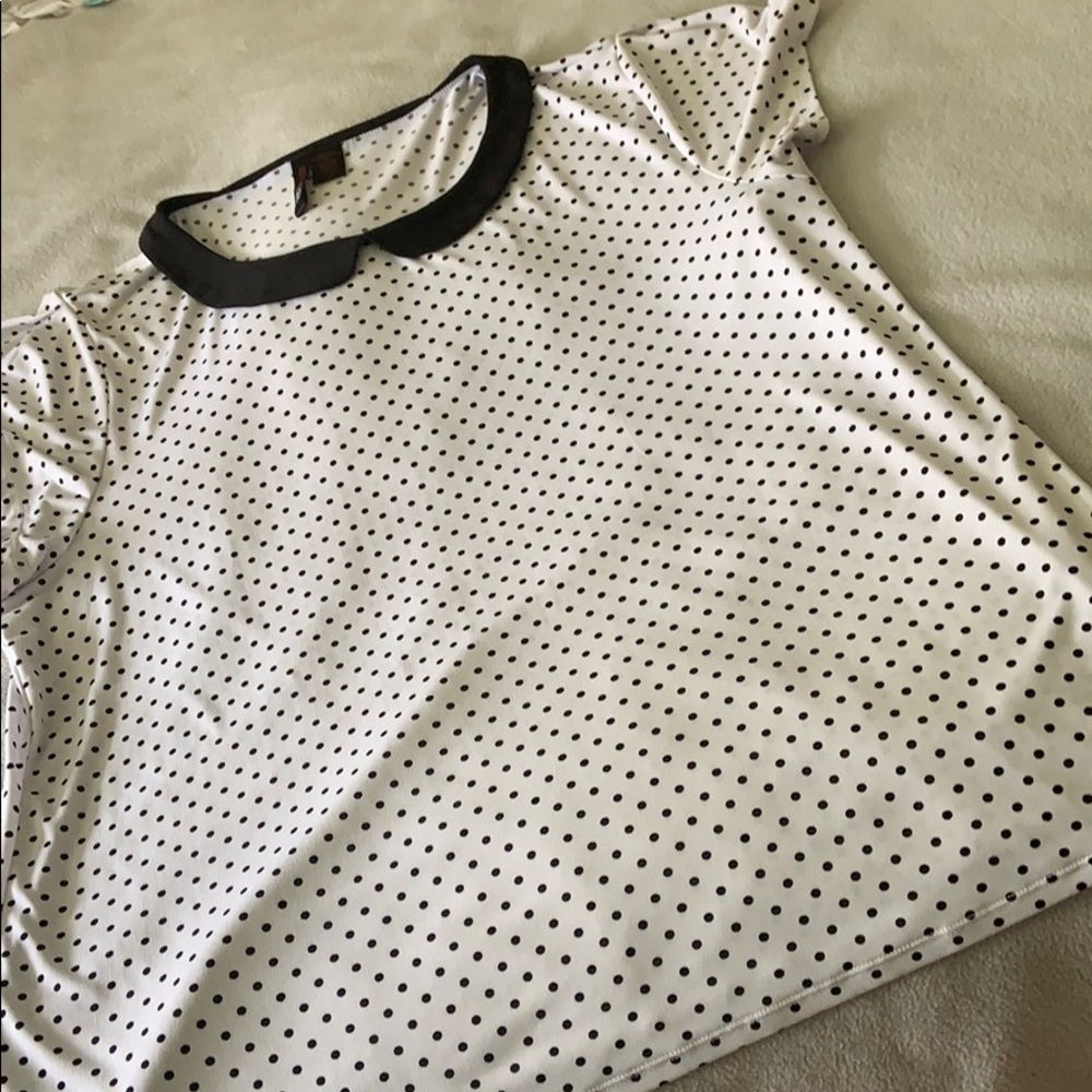 Polka Dot Short Sleeve Blouse